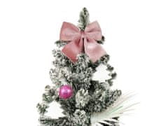 LAALU Ozdobený umelý vianočný stromček RUŽOVÁ NADIELKA 60 cm s LED OSVETLENÍM V KVETINÁČI