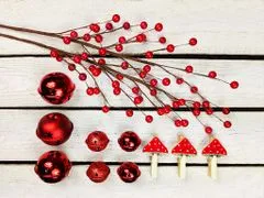 LAALU Ozdobený umelý vianočný stromček MUCHOMÔRKA 60 cm s LED OSVETLENÍM V KVETINÁČI