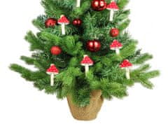 LAALU Ozdobený umelý vianočný stromček MUCHOMÔRKA 60 cm s LED OSVETLENÍM V KVETINÁČI