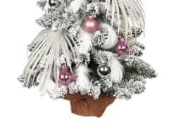 LAALU Sada vianočných ozdôb 41 ks v boxe POLÁRNA RUŽOVÁ na vianočné stromčeky do 100 cm