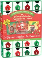EuroGraphics Puzzle Adventný kalendár: Vianočné psíkovia 24x50 dielikov