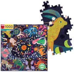 eeBoo Svietiace štvorcové puzzle Zverokruh 1000 dielikov