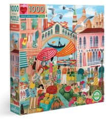 eeBoo Štvorcové puzzle Tržnica v Benátkach 1000 dielikov