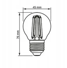 VIDEX LED žiarovka filament AMBER - E27 - 6W - G45 - teplá biela