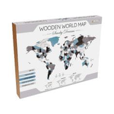 EWA ECO-WOOD-ART Svetová drevená mapa veľkosť S Smoky Dreams