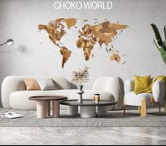 EWA ECO-WOOD-ART Svetová drevená mapa veľkosť S Choco World