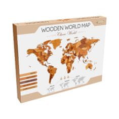 EWA ECO-WOOD-ART Svetová drevená mapa veľkosť M Choco World