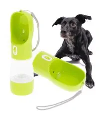 Aga Prenosný dávkovač vody a krmiva pre psov Zelený