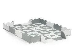 iMex Toys Vzdelávacie penová podložka puzzle zvieratka sivá / krémová