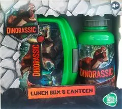 ToyCompany Svačinový set Dinosaury - Box na desiatu a Fľaša na pitie 400ml - II. jakost Barva: ORANŽOVÁ