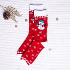 Star Socks Vianočné ponožky Snowman červené vel. 39-42