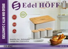 Edel HOFF Chlebník s 3 nádobami na čaj, kávu a cukor Eh-8562-Wh