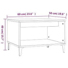 shumee Konferenčný stolík lesklý biely 60x50x40 cm spracované drevo