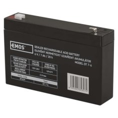 EMOS Bezúdržbový olovený akumulátor 6 V/7 Ah, faston 4,7 mm