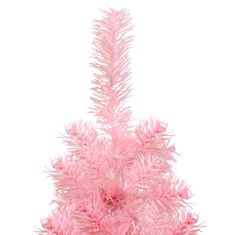 Vidaxl Umelý vianočný polovičný stromček s podstavcom ružový 150 cm