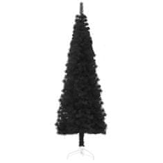 Vidaxl Umelý vianočný polovičný stromček s podstavcom čierny 180 cm
