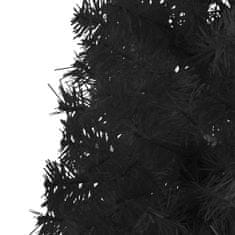 Vidaxl Umelý vianočný polovičný stromček s podstavcom čierny 180 cm