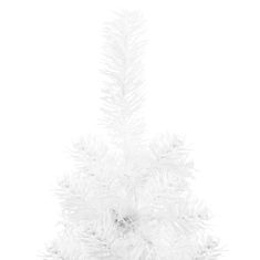 Vidaxl Umelý vianočný polovičný stromček s podstavcom biely 240 cm