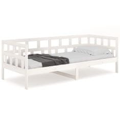 Vidaxl Denná posteľ biela borovicový masív 90x190 cm
