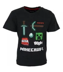 Mojang Detské bavlnené tričko Minecraft Čierne 116-152 cm