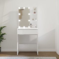 Vidaxl Toaletný stolík s LED lesklý biely 60x40x140 cm
