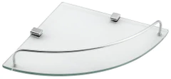 AQUALINE Rumba sklenená rohová polica 250x42x250, číre sklo (RB115)