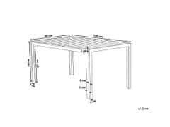 Beliani Záhradný jedálenský stôl 150 x 90 cm sivá/čierna COMO