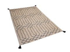 Beliani Bavlnený koberec 140 x 200 cm béžová/čierna MALTEPE