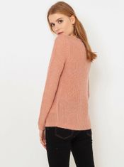 Camaïeu Ružový sveter s véčkovým výstrihom CAMAIEU XL