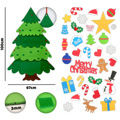 Shopdbest Vianočný Stromček vyrobený z Plsti s 31 Ozdobami: Rodinné Vyzdobenie s Kreativitou a Tradíciou