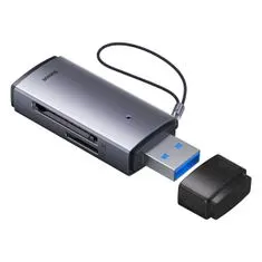 BASEUS AirJoy USB čítačka pamäťových kariet SD / TF, šedý