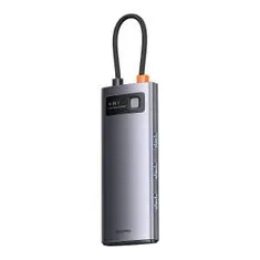 BASEUS Metal Gleam USB-C HUB adaptér 4x USB 3.2, šedý