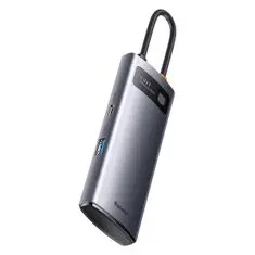 BASEUS Metal Gleam USB-C HUB adaptér 4x USB 3.2, šedý