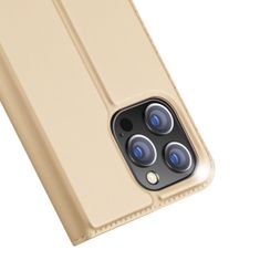 Dux Ducis Skin Pro knižkové kožené puzdro na iPhone 14 Pro, zlaté