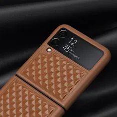 Dux Ducis Venice kožený kryt na Samsung Galaxy Z Flip 3, hnedý