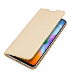 Dux Ducis Skin Pro knižkové kožené puzdro na Xiaomi Redmi 10C, zlaté