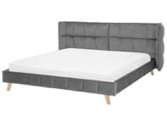 Beliani Sivá zamatová posteľ 180 x 200 cm SENLIS