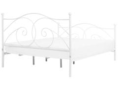 Beliani Biela kovová posteľ s rámom 180 x 200 cm DINARD