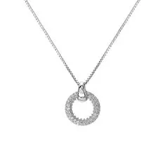 Hot Diamonds Trblietavý strieborný náhrdelník s diamantom a topazy Forever DP901 (retiazka, prívesok)