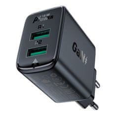 shumee GaN sieťová nabíjačka 2x USB 18W QC 3.0 AFC FCP čierna