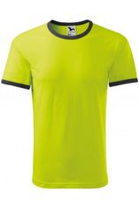 Unisex tričko kontrastné, limetková, XL