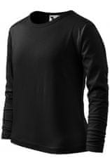 Malfini Detské tričko s dlhým rukávom, čierna, 110cm / 4roky