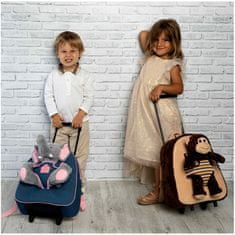 Perletti BE MY FRIEND, Detský denimový batoh na kolieskach s odnímateľnou hračkou DINOSAUR, 13049