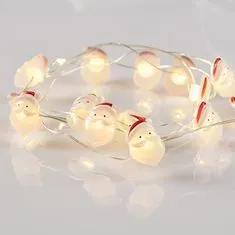 ACA Lightning LED dekoračná girlanda - Santa, teplá biela farba, 2xAA, 170 cm