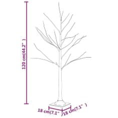 Vidaxl LED strom s dizajnom bielej brezy 48 teplých bielych LED 120cm