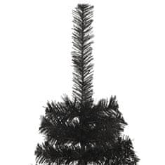 Vidaxl Umelý vianočný polovičný stromček s podstavcom čierny 150 cm