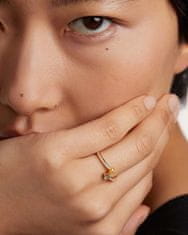 PDPAOLA Elegantný pozlátený prsteň so zirkónmi VILLA AN01-647 (Obvod 50 mm)