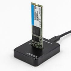 Qoltec Dokovacia stanica M.2 SATA/PCIe | NGFF/NVMe | USB 3.1 SSD