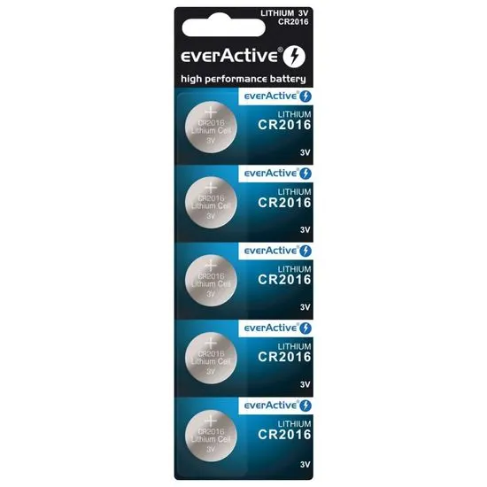 Aga EverActive lítiová batéria CR2016 - 5ks