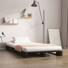 Petromila vidaXL Paletová posteľ, čierna 90x190 cm, borovica, jednolôžko